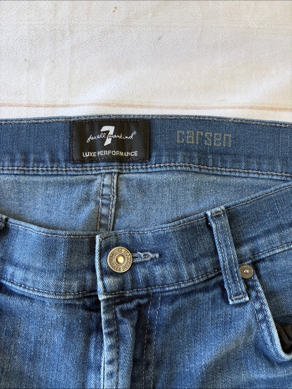 7 For All Mankind Men’s Blue Denim Jeans - Picture 5 of 9